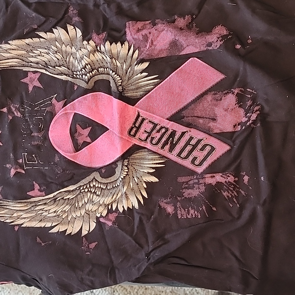 Grunt Style women's XXL tshirt black F Cancer Cancer Awareness shirt